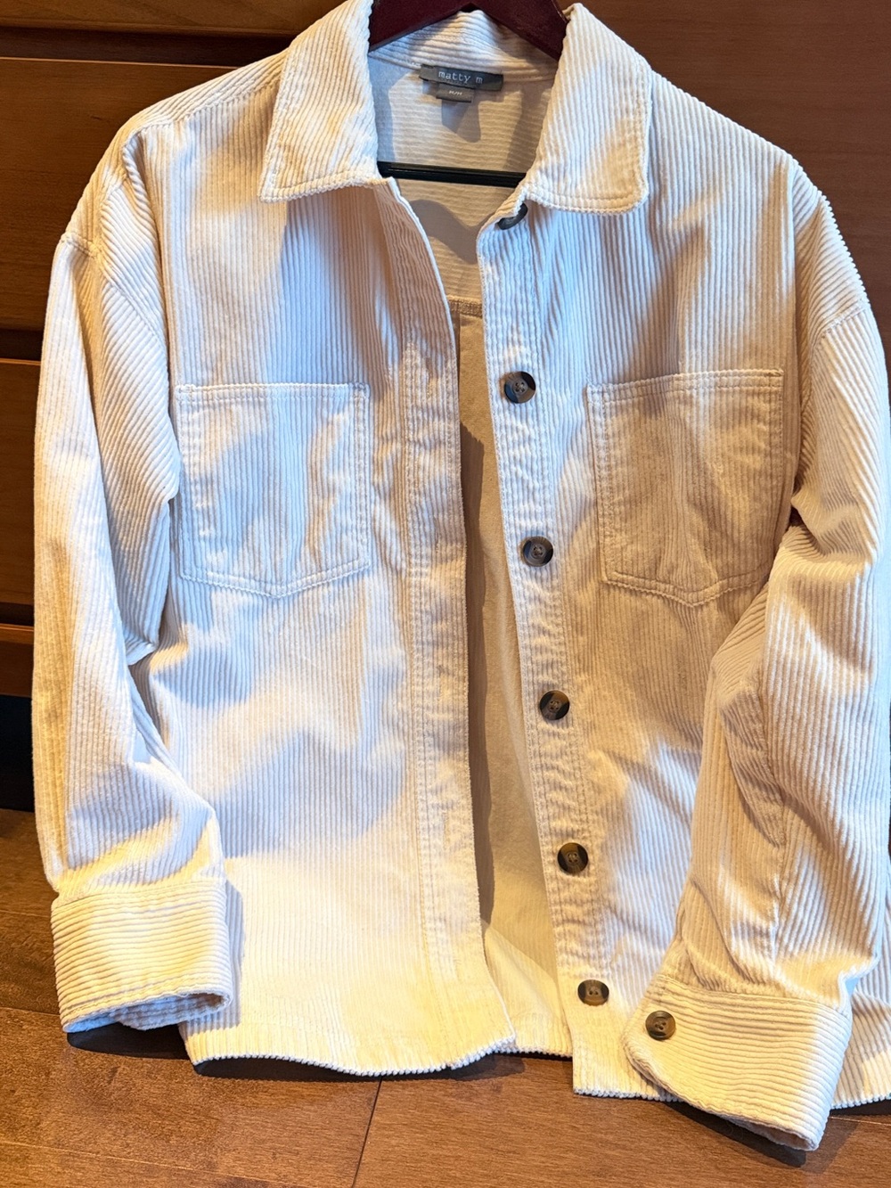 Corduroy Overshirt Jacket in Cream